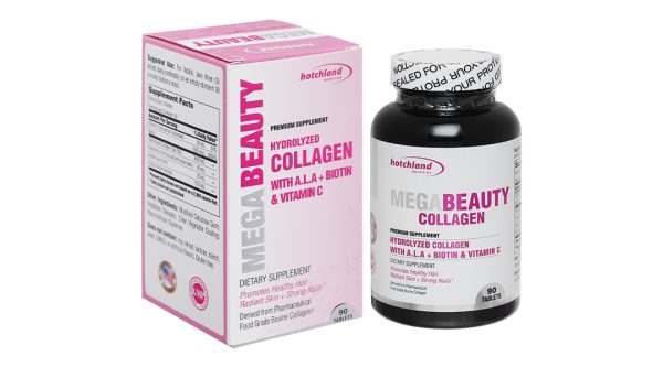 Hotchland Mega Beauty Collagen làm đẹp da, tóc, móng lọ 90 viên