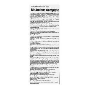 Men vi sinh BioAmicus Complete giúp bổ sung lợi khuẩn, tăng đề kháng lọ 10ml