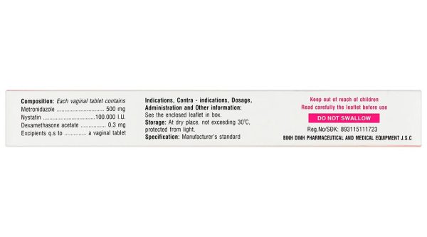 Thuốc đặt Menystin điều trị viêm âm đạo do Trichomonas, nấm Candida (2 vỉ x 10 viên)