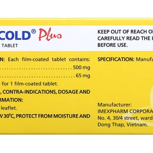 Mexcold Plus giảm đau, hạ sốt (10 vỉ x 10 viên)