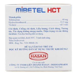 Mibetel HCT 40mg/12.5mg trị tăng huyết áp (10 vỉ x 10 viên)