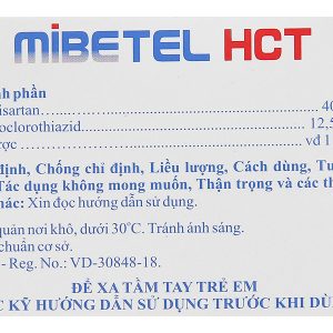 Mibetel HCT 40mg/12.5mg trị tăng huyết áp (10 vỉ x 10 viên)