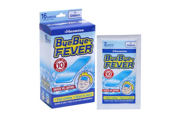 Miếng dán hạ sốt ByeBye Fever cho trẻ em (5cm x 11cm) (8 gói x 2 miếng)