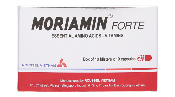 Moriamin Forte bổ sung acid amin và vitamin (10 vỉ x 10 viên)