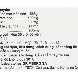Moxydar trị các chứng trào ngược dạ dày, thực quản (5 vỉ x 6 viên)
