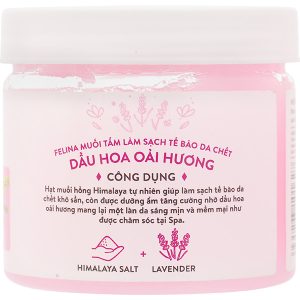 Muối tắm Felina dầu hoa oải hương làm sạch, tẩy tế bào chết hũ 500g