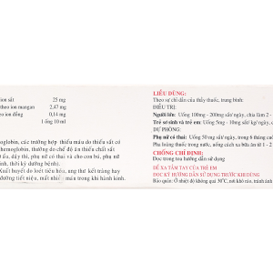 Dung dịch uống Nadyfer trị thiếu máu do thiếu sắt (20 ống x 10ml)