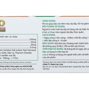 Nano Gold New Cali USA hỗ trợ giảm viêm loét dạ dày hộp 30 viên