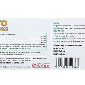 Nano Gold New Cali USA hỗ trợ giảm viêm loét dạ dày hộp 60 viên