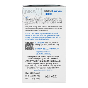 NattoEnzym 1000 hỗ trợ làm tan cục máu đông, giảm nguy cơ đột quỵ lọ 60 viên