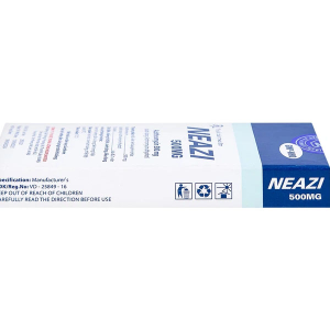 Neazi 500mg trị nhiễm khuẩn đường hô hấp (1 vỉ x 3 viên)
