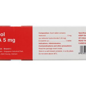 Nebivolol Stella 5mg trị tăng huyết áp (3 vỉ x 10 viên)