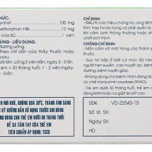 Neo-Corclion trị ho, long đàm, ho mãn tính hay ho do kích ứng (10 vỉ x 10 viên)