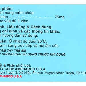 Nidal Fort 75mg giảm đau, kháng viêm xương khớp (3 vỉ x 10 viên)