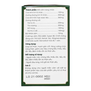 Niệu Khang Ích Nhân tăng cường chức năng thận chai 40 viên