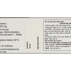 Novator 500 điều trị quá liều sắt ở bệnh nhân thalassaemia (5 vỉ x 10 viên)