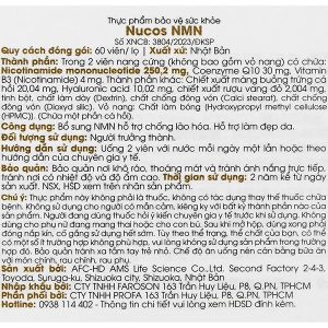 Nucos NMN hỗ trợ chống lão hóa, làm đẹp da hộp 60 viên
