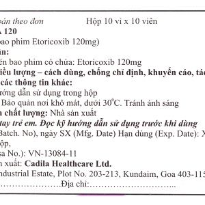 Nucoxia 120 giảm đau, kháng viêm xương khớp (10 vỉ x 10 viên)