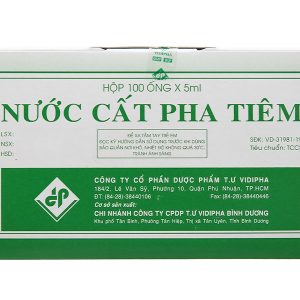 Nước cất pha tiêm Vidipha hòa tan thuốc tiêm bột (100 ống x 5ml)