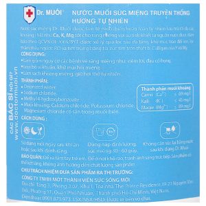 Nước súc miệng Dr. Muối ngừa vi khuẩn, giảm mùi hôi miệng chai 1000ml