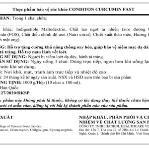 Nước uống Condition Curcumin Fast bảo vệ niêm mạc dạ dày hộp 10 chai x 100ml