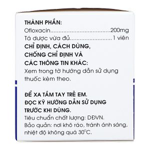 Ofloxacin Mekophar 200mg trị nhiễm khuẩn (10 vỉ x 10 viên)