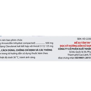 Ofmantine - Domesco 625mg trị nhiễm khuẩn nhạy cảm (2 vỉ x 7 viên)