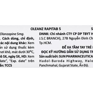 Oleanz Rapitab 5 trị tâm thần phân liệt (5 vỉ x 10 viên)
