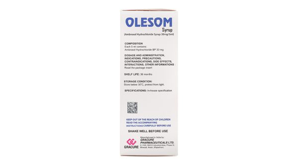 Siro Olesom 30mg/5ml tan đàm trong bệnh lý hô hấp chai 100ml