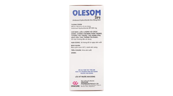 Siro Olesom 30mg/5ml tan đàm trong bệnh lý hô hấp chai 100ml