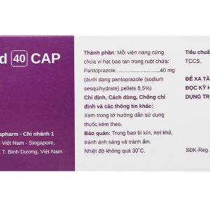 Pantostad 40 Cap trị trào ngược dạ dày, thực quản (4 vỉ x 7 viên)