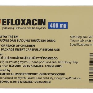 Pefloxacin Domesco 400mg trị nhiễm khuẩn (2 vỉ x 10 viên)