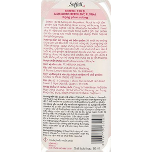 Xịt Soffell hương hoa giúp chống muỗi cho bé chai 80ml