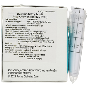 Que thử đường huyết Accu-Chek Instant hộp 25 que