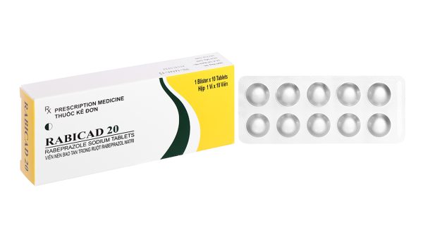 Rabicad 20 trị loét dạ dày, tá tràng (1 vỉ x 10 viên)