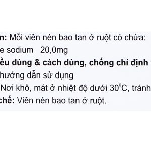 Rabofar 20 trị trào ngược dạ dày, thực quản (3 vỉ x 10 viên)
