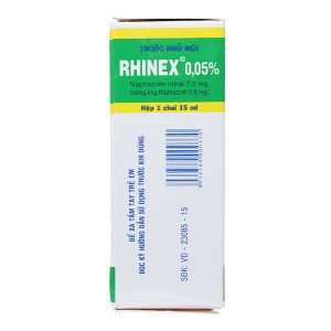 Thuốc nhỏ mũi Rhinex 0.05% giảm triệu chứng, sung huyết trong viêm mũi chai 15ml