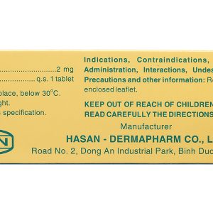 Risperidon 2 Hasan trị tâm thần phân liệt (5 vỉ x 10 viên)