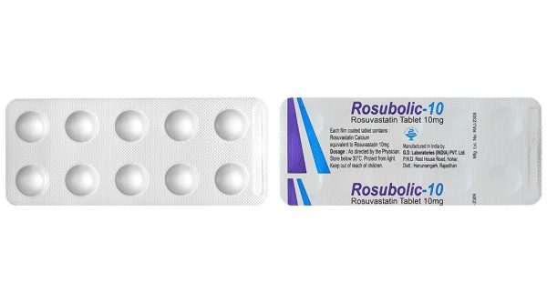 Rosubolic-10 điều trị tăng cholesterol máu (3 vỉ x 10 viên)