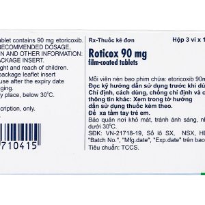 Roticox 90mg giảm đau, kháng viêm xương khớp (3 vỉ x 10 viên)