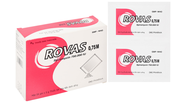 Bột pha hỗn dịch uống Rovas 0.75M trị nhiễm khuẩn (24 gói x 3g)