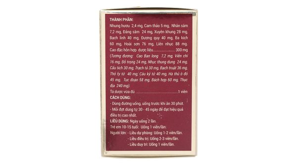 Sâm Nhung Bổ Thận TW3 bổ thận tráng dương hộp 30 viên
