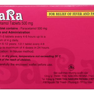 Sara 500mg trị các chứng đau và sốt từ nhẹ đến vừa (20 vỉ x 10 viên)