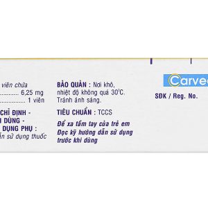 Savi Carvedilol 6.25mg trị tăng huyết áp (3 vỉ x 10 viên)