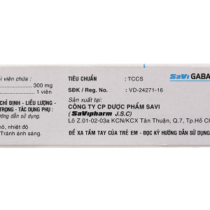 Savi Gabapentin 300 hỗ trợ trị động kinh cục bộ (3 vỉ x 10 viên)