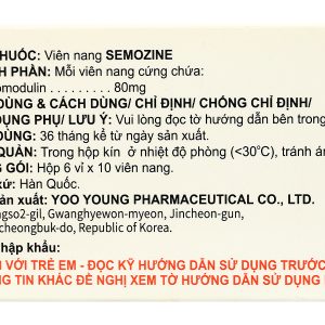 Semozine 80mg tăng cường miễn dịch, hỗ trợ trị nhiễm khuẩn hô hấp (6 vỉ x 10 viên)