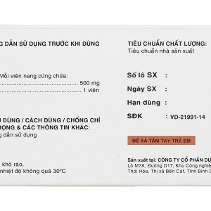 Siqueira 500mg trị tăng amoniac huyết (6 vỉ x 10 viên)