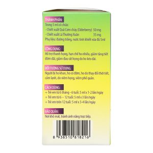 Siro Ho BobBaby hỗ trợ giảm ho, giảm đau rát họng hộp 30 gói x 5ml