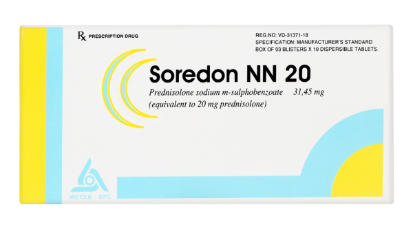 Soredon NN 20 hỗ trợ chống viêm và ức chế miễn dịch (3 vỉ x 10 viên)