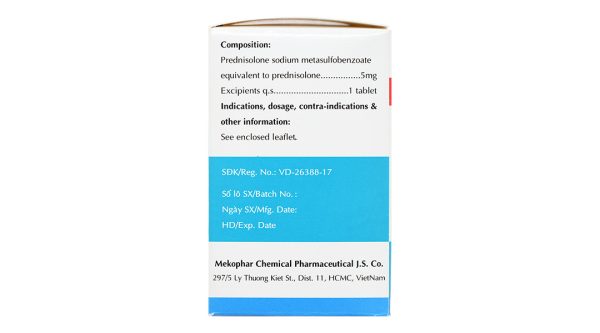 Viên sủi Sovepred 5mg chống viêm và ức chế miễn dịch chai 30 viên